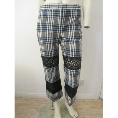 Pre-owned Alexander Mcqueen Blue Wool Trousers