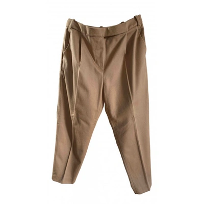 Pre-owned Carven Beige Wool Trousers