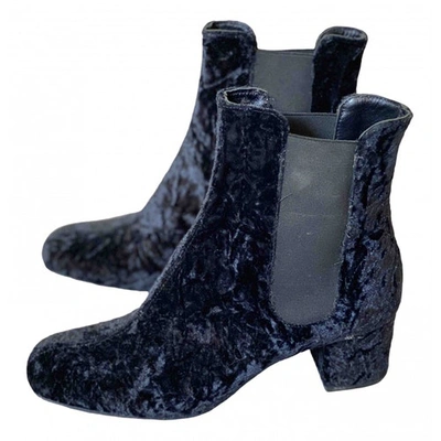 Pre-owned Comptoir Des Cotonniers Velvet Boots In Black