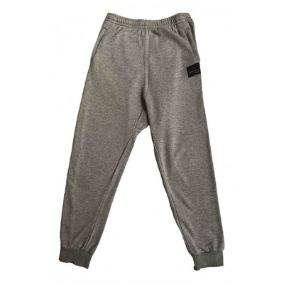 Pre-owned Adidas Originals Grey Cotton Trousers
