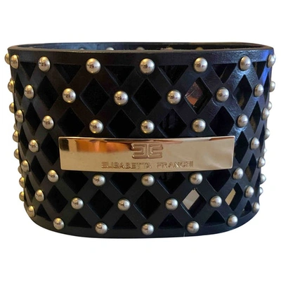 Pre-owned Elisabetta Franchi Black Leather Belt