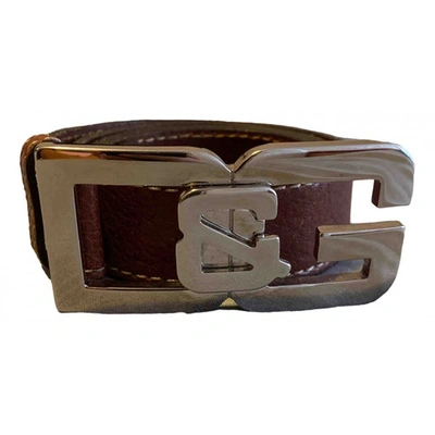 Pre-owned Dolce & Gabbana Brown Leather Belt