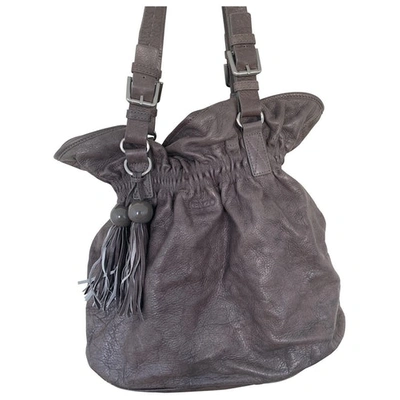 Pre-owned Kenzo Leather Handbag In Grey