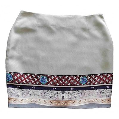 Pre-owned Mary Katrantzou Silk Mini Skirt In Grey