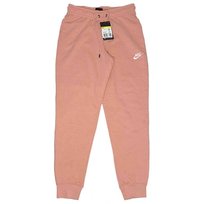 Pre-owned Nike Pink Cotton Trousers