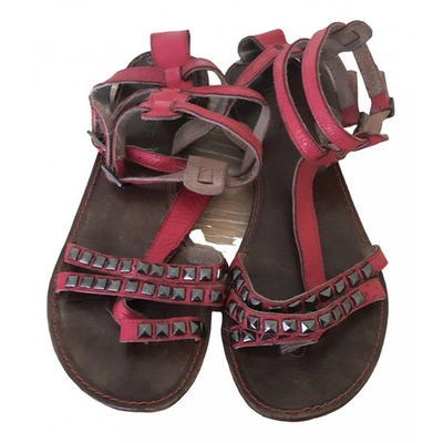 Pre-owned Topshop Leather Sandal In Red