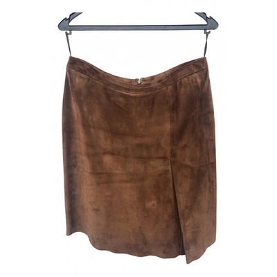 Pre-owned Loewe Brown Suede Skirt