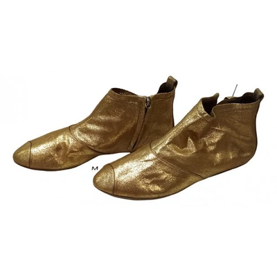 Pre-owned Marc Jacobs Gold Cloth Ankle Boots