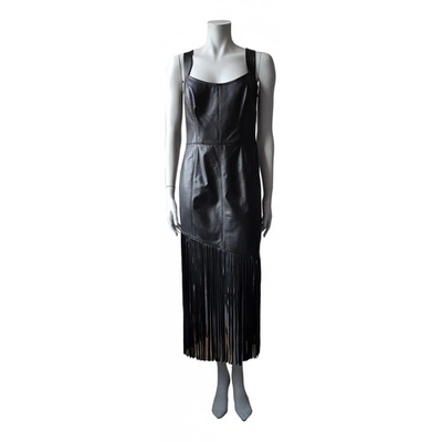 Pre-owned Escada Black Leather Dress