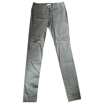 Pre-owned Celine Grey Cotton Trousers