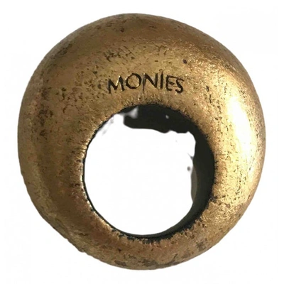 Pre-owned Monies Gold Wood Ring