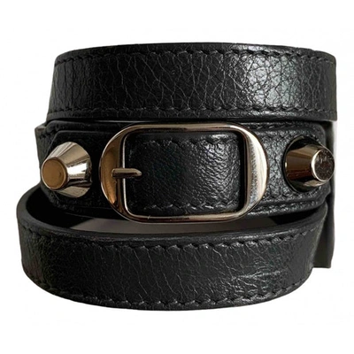 Pre-owned Balenciaga Anthracite Leather Bracelet