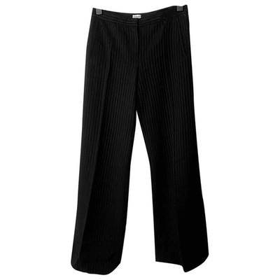 Pre-owned Armani Collezioni Black Cotton Trousers