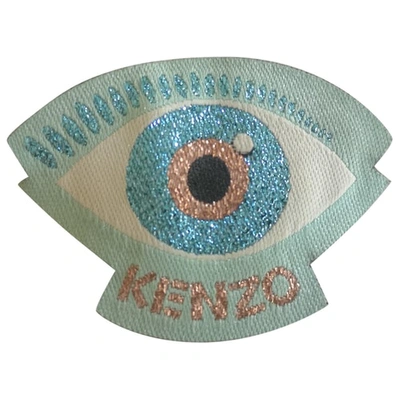 Pre-owned Kenzo Turquoise Cloth Pins & Brooches