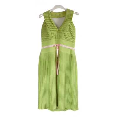 Pre-owned Escada Green Silk Dress