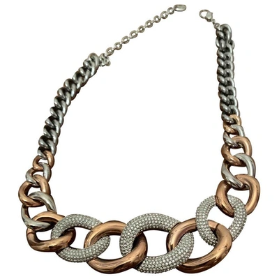 Pre-owned Swarovski Gold Steel Necklace