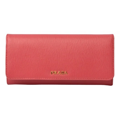 Pre-owned Prada Red Leather Wallet