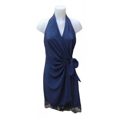 Pre-owned Azzaro Blue Silk Dress