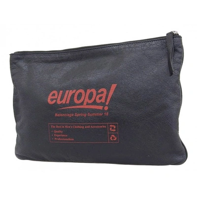 Pre-owned Balenciaga Black Leather Clutch Bag