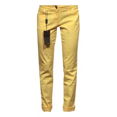 Pre-owned Fendi Trousers In Yellow