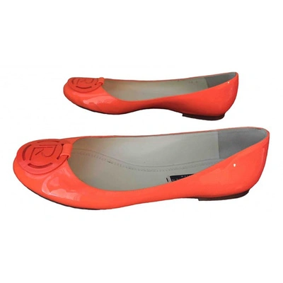 Pre-owned Ralph Lauren Patent Leather Ballet Flats In Orange