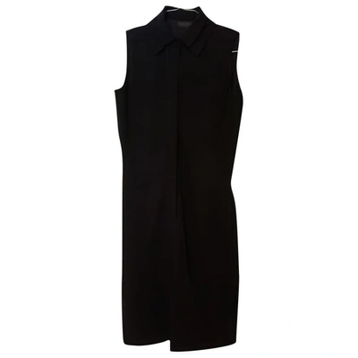 Pre-owned Calvin Klein Wool Mini Dress In Black