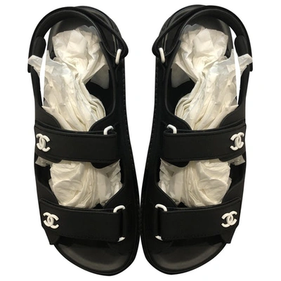 Dad sandals sandal Chanel Black size 39 EU in Rubber - 26285086