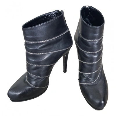 Pre-owned Lerre Leather Ankle Boots In Black