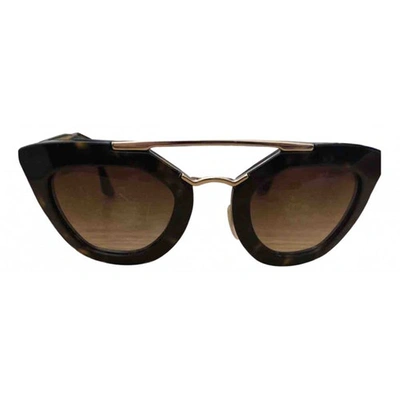 Pre-owned Prada Brown Metal Sunglasses