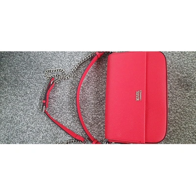 Pre-owned Karl Red Leather Clutch Bag