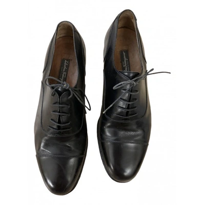 Pre-owned Ferragamo Leather Lace Ups In Black