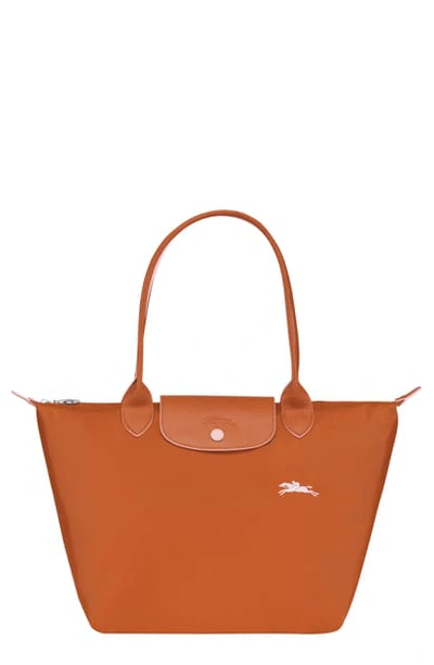 Shop Longchamp Le Pliage Club Small Shoulder Tote In Rust