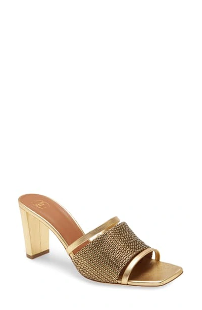 Shop Malone Souliers Demi Square Toe Slide Sandal In Gold/ Gold