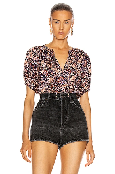 Shop Ulla Johnson Evie Blouse In Midnight Floral