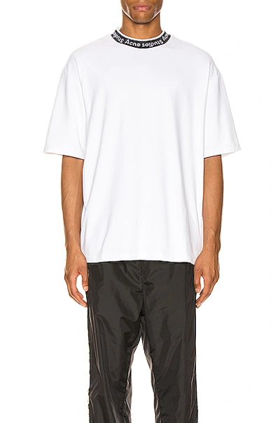 Shop Acne Studios Logo Rib Tee In Optic White