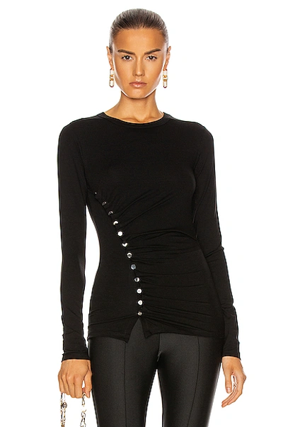 Shop Paco Rabanne Side Ruched Top In Black