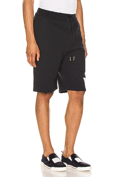 Shop Thom Browne Sweat Shorts In Navy