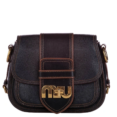 Pre-owned Miu Miu Black Leather Crossbody Bag