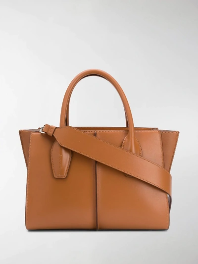 Shop Tod's Leather Shopper Bag In Brown