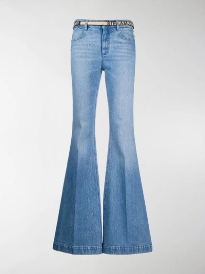 Shop Stella Mccartney Belted Flared Jeans In Blue