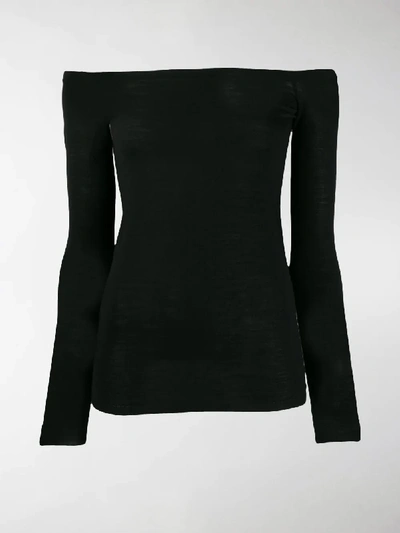 Shop Stella Mccartney Off The Shoulder Fitted Top In Black