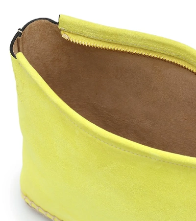 Shop Altuzarra Espadrille Small Suede Clutch In Yellow