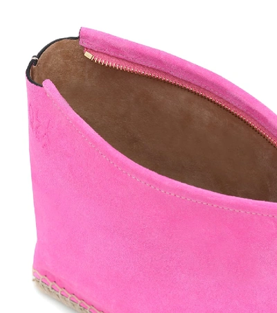 Shop Altuzarra Espadrille Small Suede Clutch In Pink