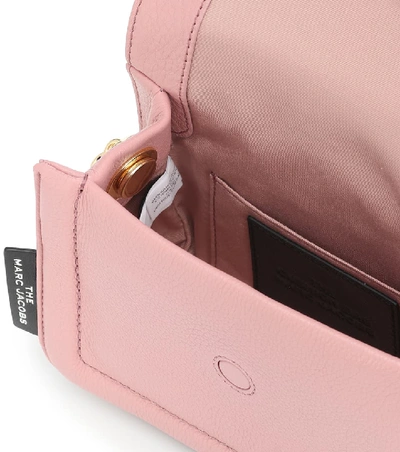 Shop Marc Jacobs Cushion Mini Leather Shoulder Bag In Pink