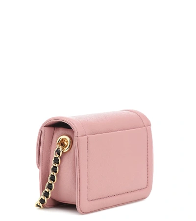 Shop Marc Jacobs Cushion Mini Leather Shoulder Bag In Pink