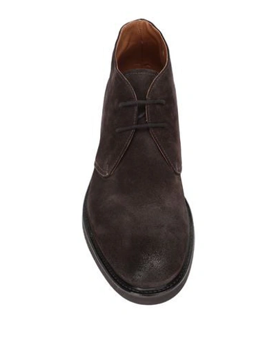 Doucal's Man Ankle Boots Dark Brown Size 12 Leather In Brown
