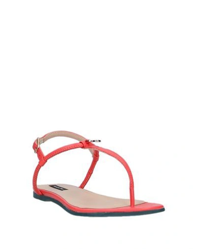 Shop Patrizia Pepe Toe Strap Sandals In Coral