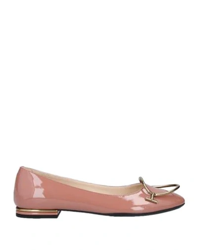 Shop Tod's Woman Ballet Flats Pastel Pink Size 7.5 Soft Leather