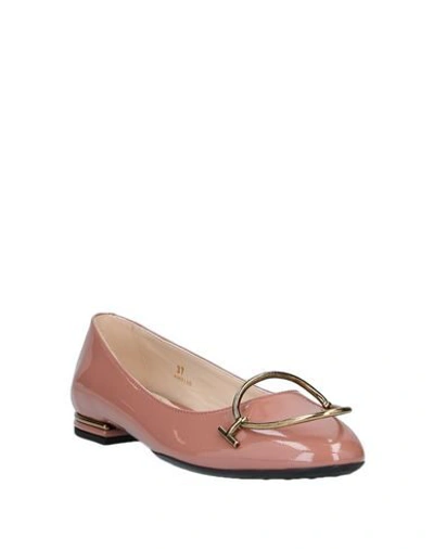 Shop Tod's Woman Ballet Flats Pastel Pink Size 7.5 Soft Leather