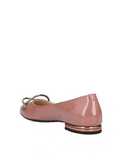 Shop Tod's Woman Ballet Flats Pastel Pink Size 7.5 Soft Leather